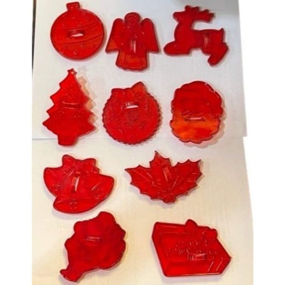 Vintage red Christmas cookie cutters